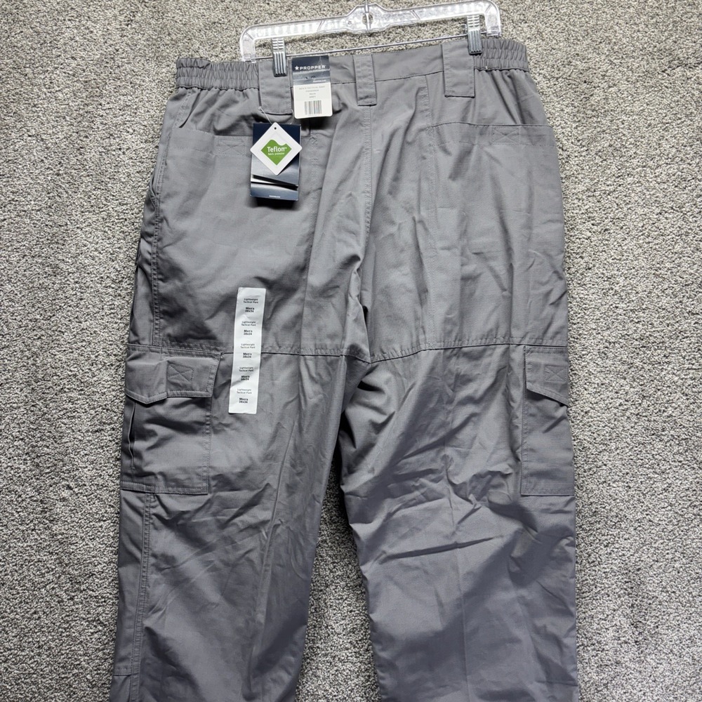 Propper Men Pants 38x34 Grey Cargo‎ Pockets Tactical Utility Teflon Ripstop NWT